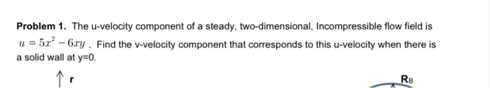 Solved Problem 1. The u-velocity component of a steady, | Chegg.com