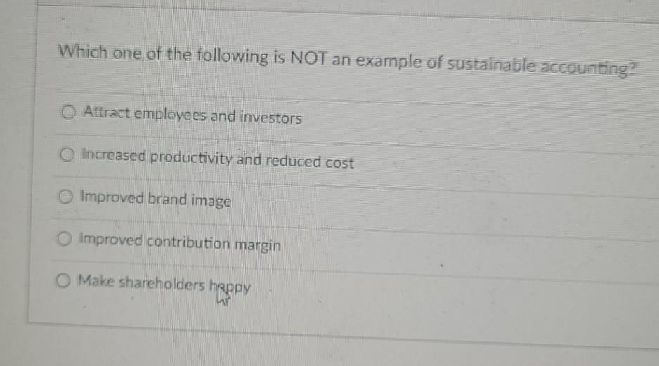 Solved Which one of the following is NOT an example of | Chegg.com