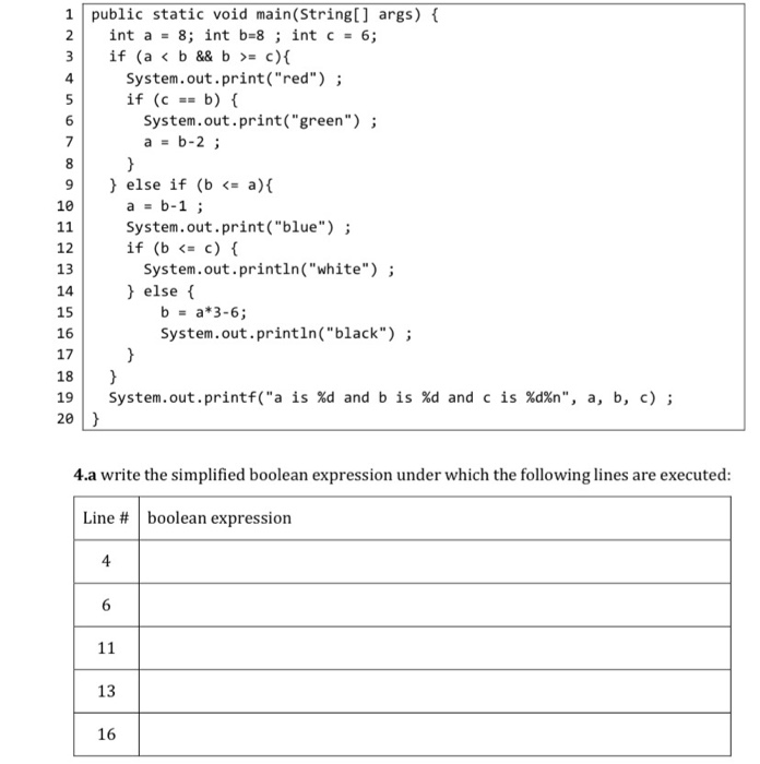 Solved public static void main(String[] args) { int a = 8; | Chegg.com