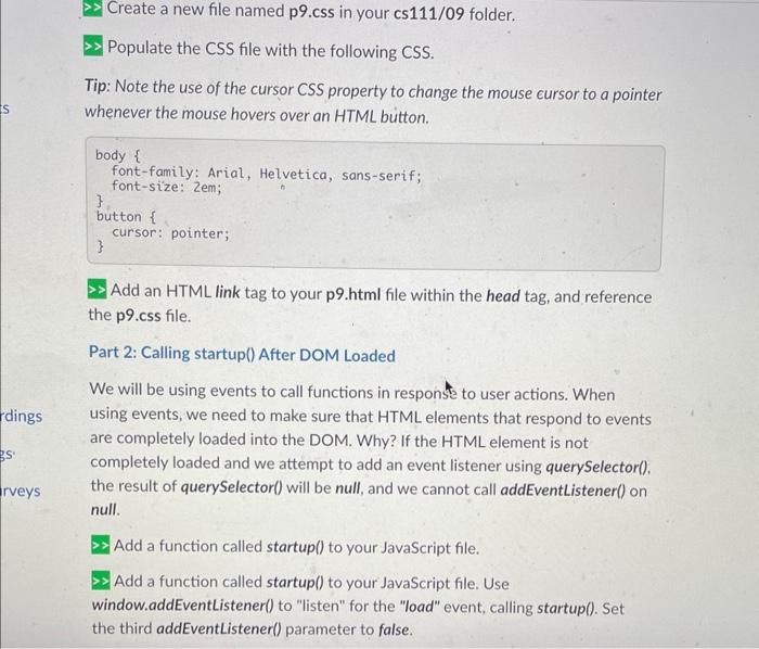 Solved For this project, you will be working with events. | Chegg.com