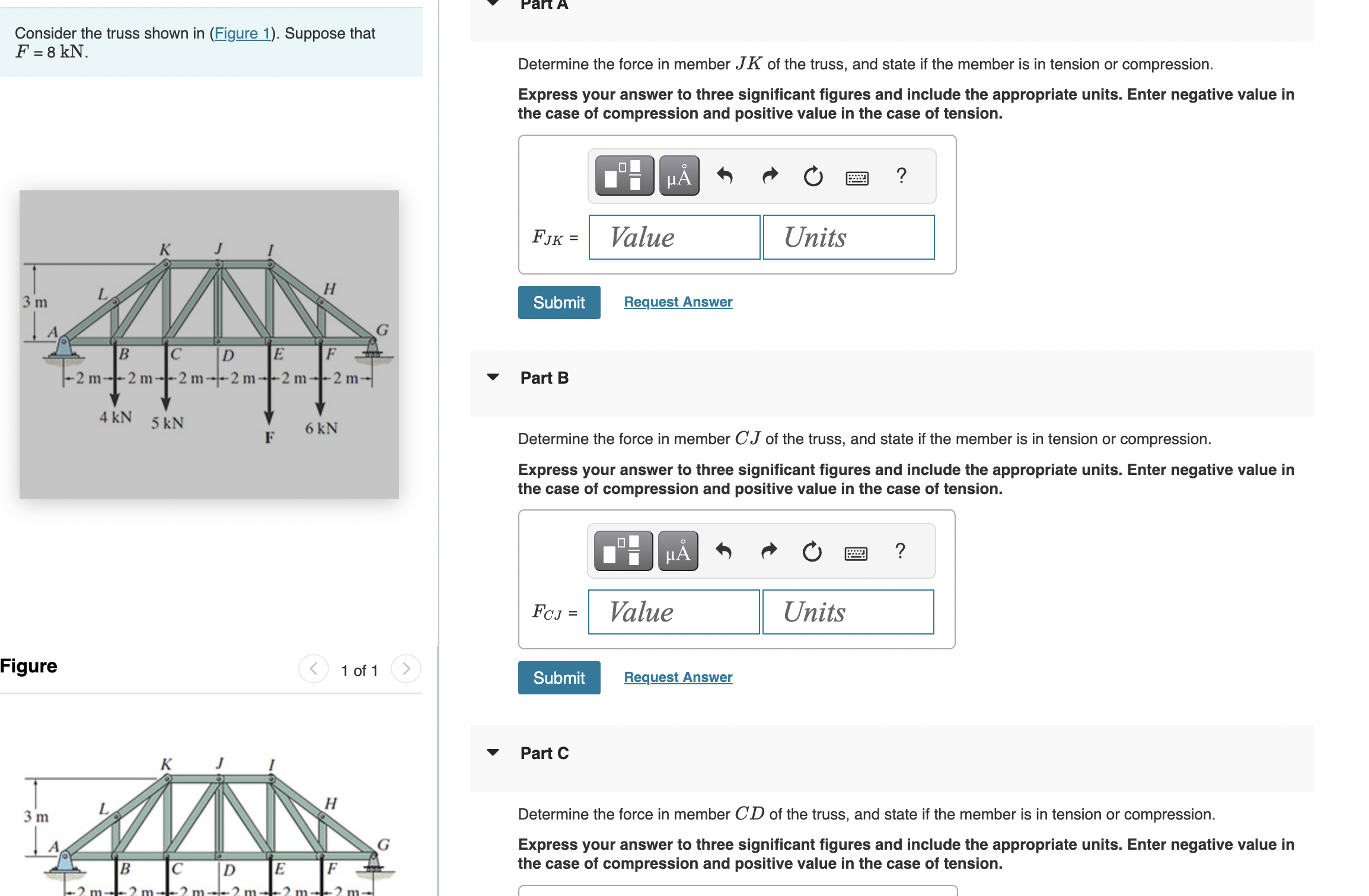 Solved Consider the truss shown in (Figure 1). ﻿Suppose | Chegg.com