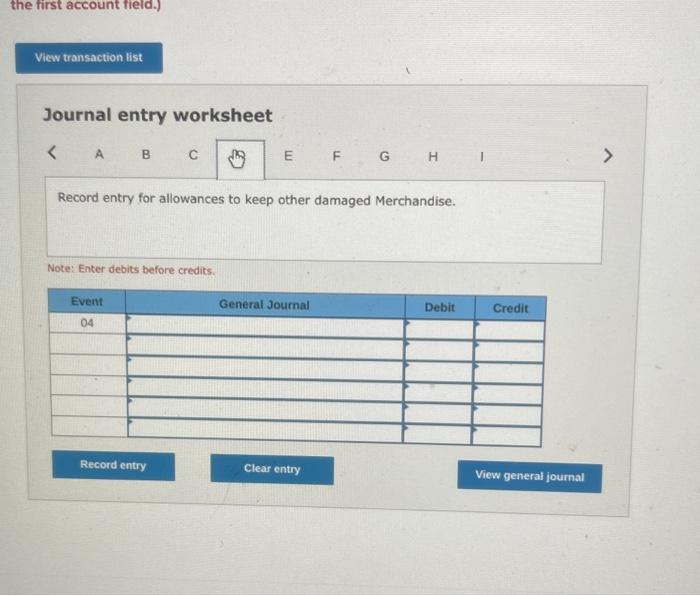 Solved Journal Entry WorksheetJournal Entry Worksheet Record | Chegg.com