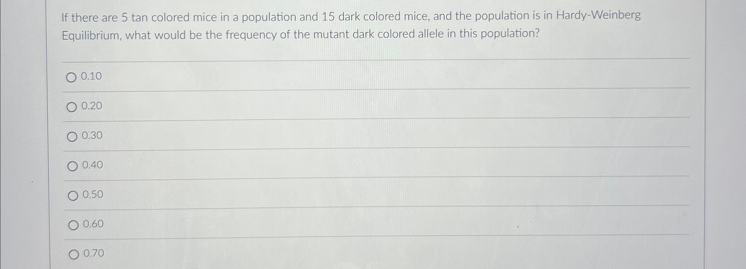 Solved If there are 5 ﻿tan colored mice in a population and | Chegg.com