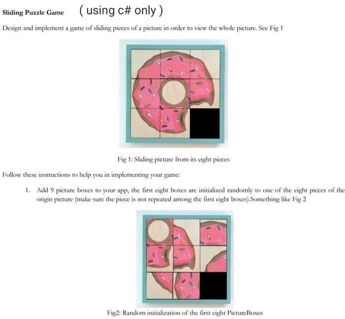 Sliding Puzzle Game Using C Only Design And Chegg Com