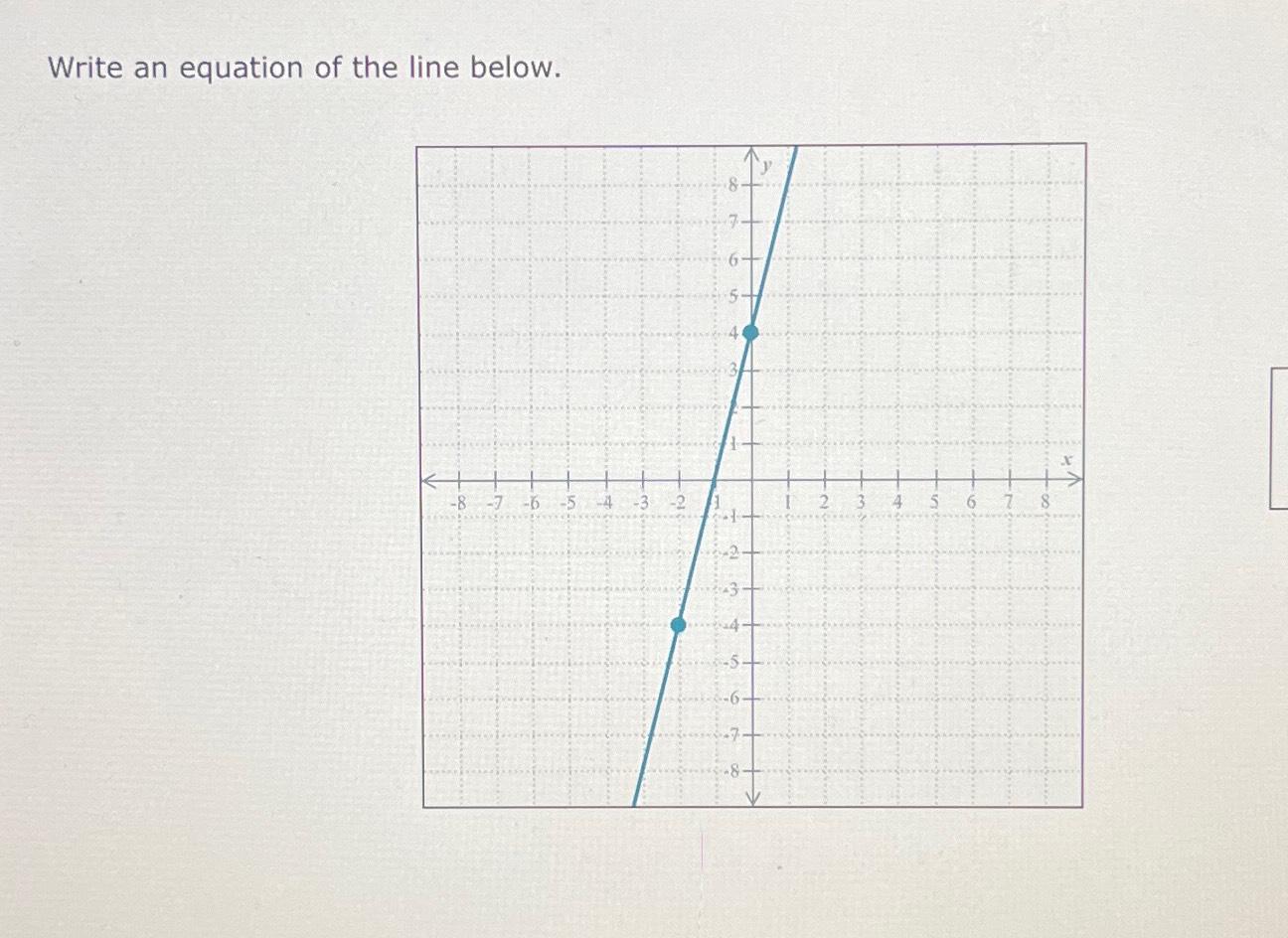 Solved Write an equation of the line below. | Chegg.com