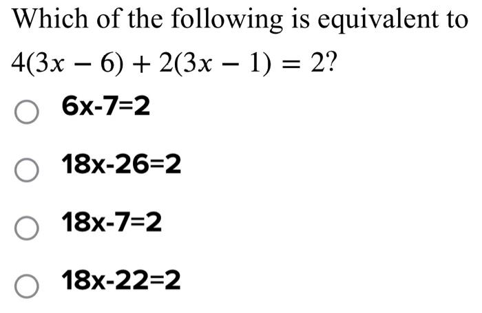 Solved Which Of The Following Is Equivalent To | Chegg.com