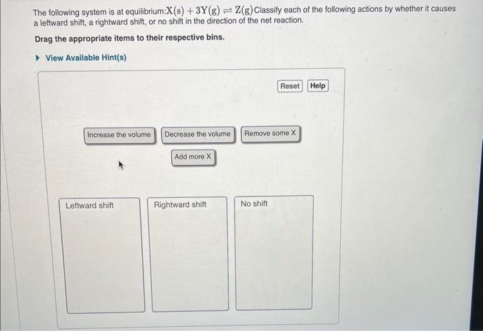 Solved Consider the following system at equilibrium: 3 | Chegg.com