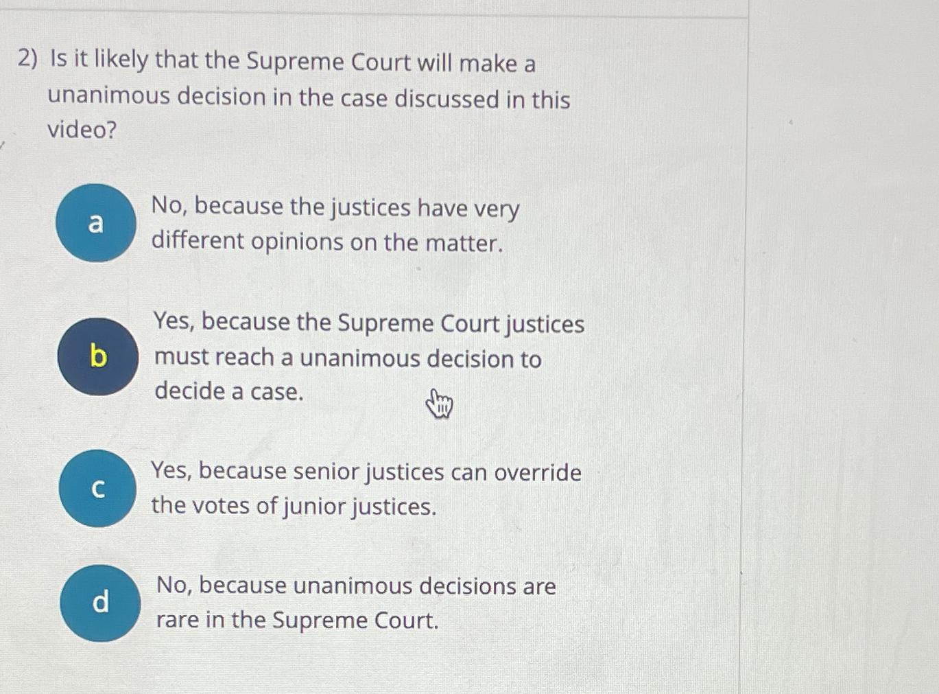 Unanimous supreme court outlet decisions