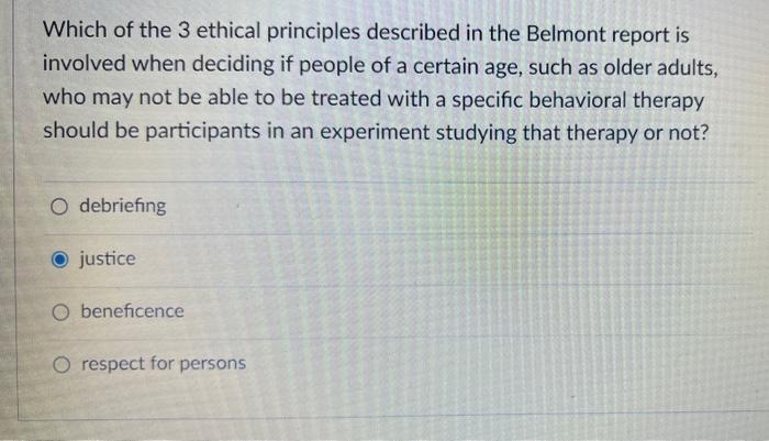 Solved Which Of The 3 Ethical Principles Described In The | Chegg.com