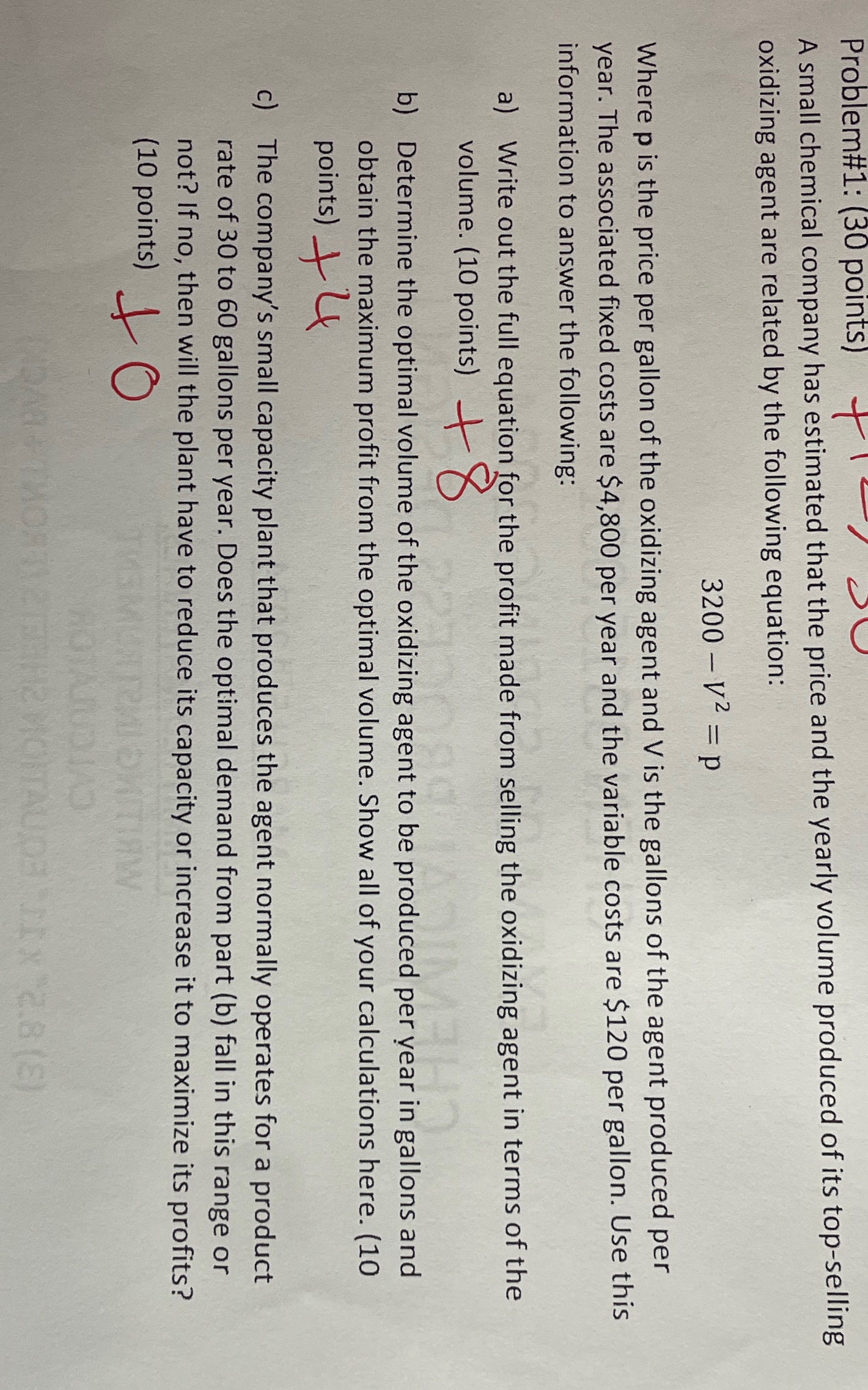 Solved Problem#1: (30 ﻿points)A small chemical company has | Chegg.com