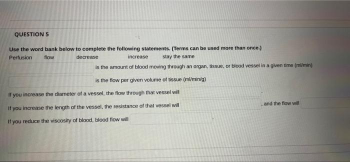 Solved QUESTIONS decrease increase Use the word bank below | Chegg.com