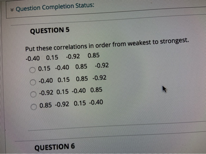 Solved Question Completion Status: QUESTION 5 Put These | Chegg.com