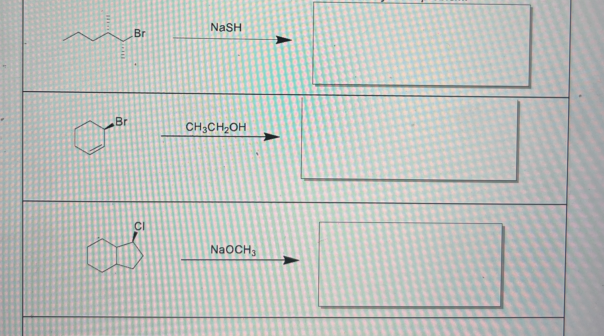 Solved by an EXPERT For the following three reactions please draw the ...