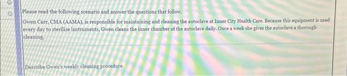 Solved Please read the following scenario and answer the | Chegg.com