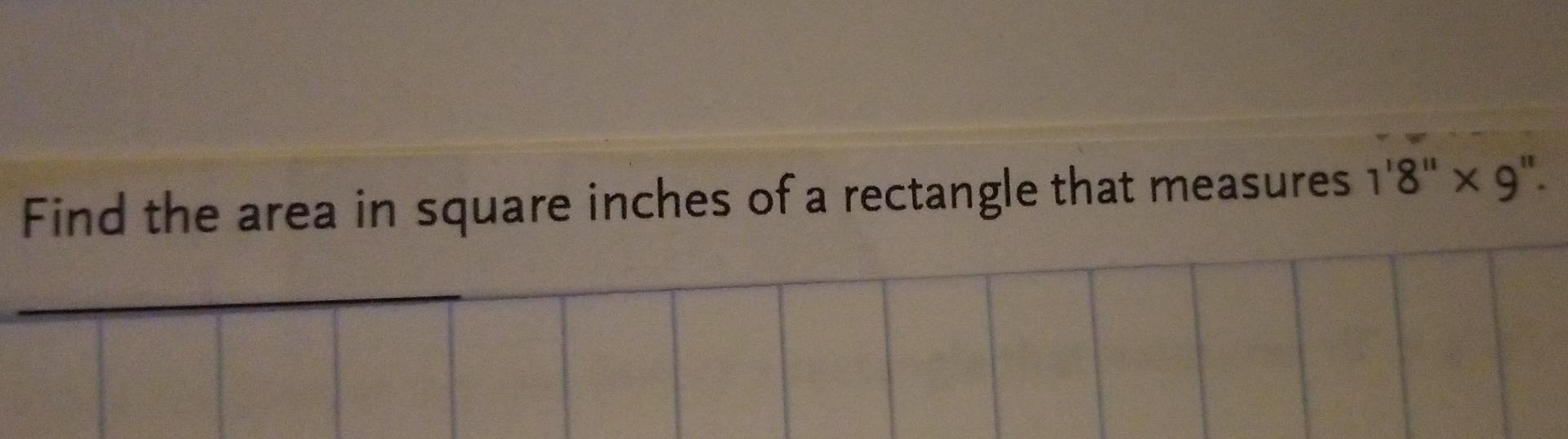 how to find the area of a rectangle in square inches