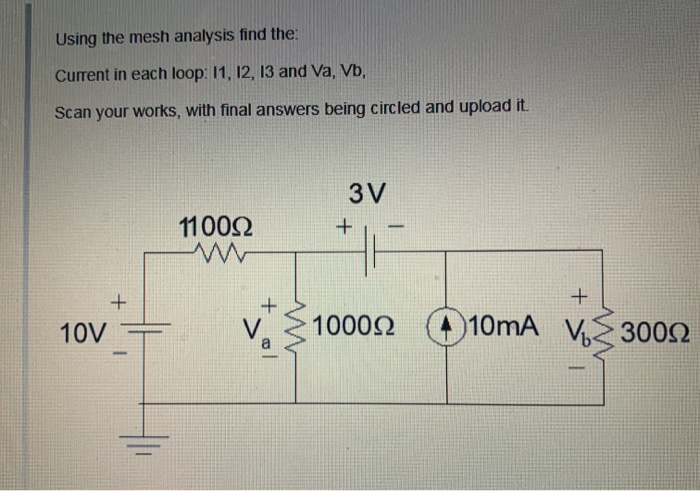 Solved Using the mesh analysis find the: Current in each | Chegg.com