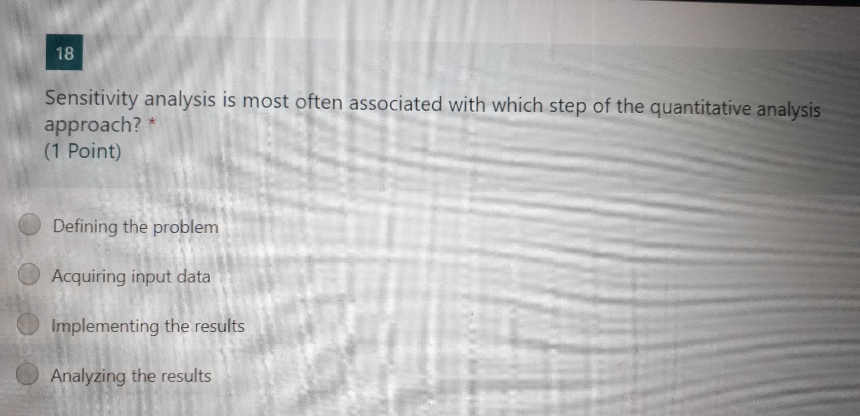 Solved 18 Sensitivity analysis is most often associated with | Chegg.com