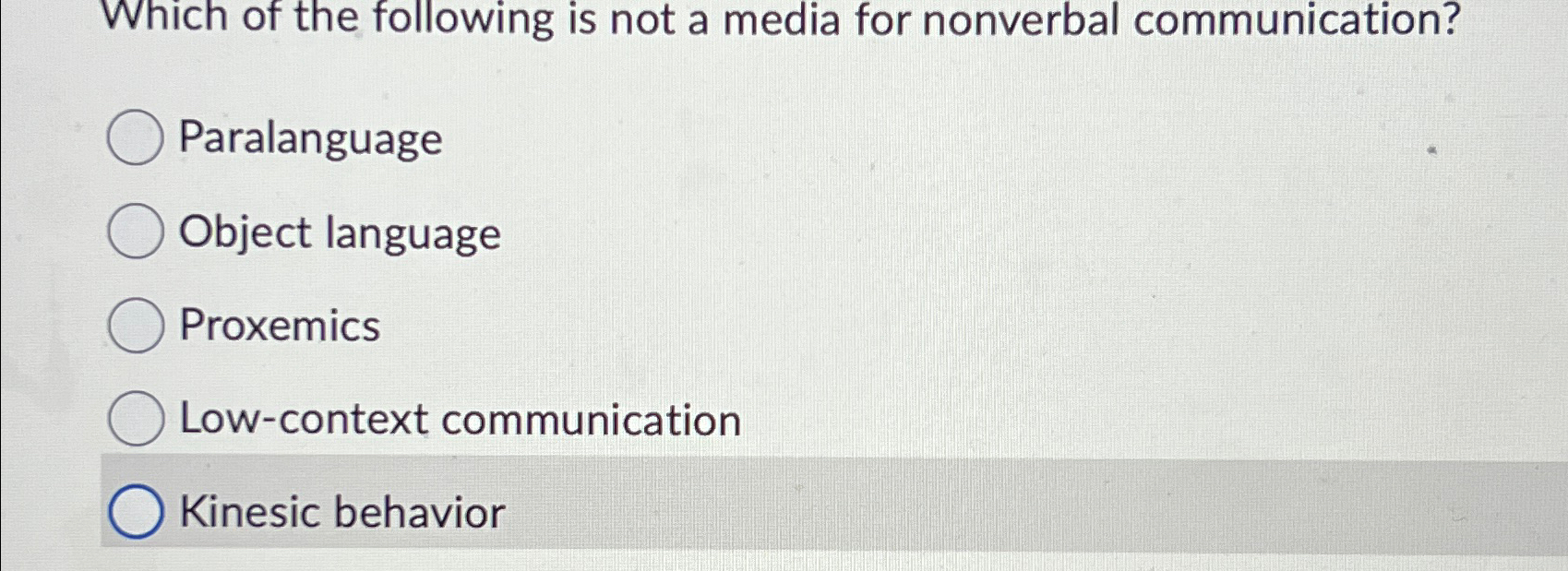 Solved Which of the following is not a media for nonverbal | Chegg.com