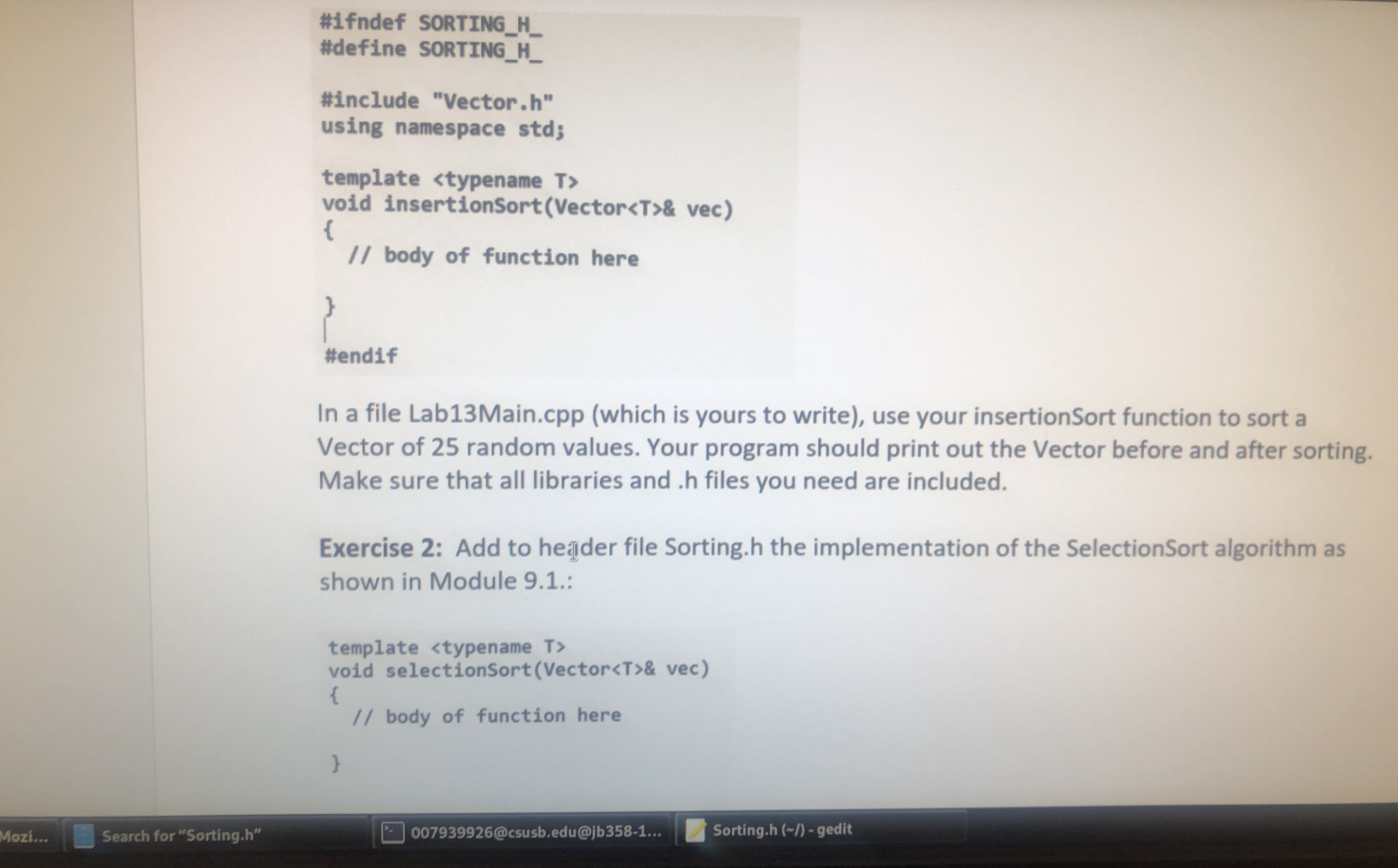 Solved In a file Lab13Main.cpp (which is yours to write), | Chegg.com