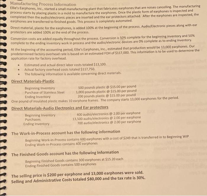 Part Two Instructions Using a spreadsheet and based