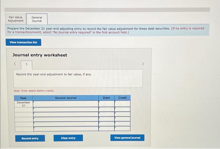 Solved Exercise 15-6 (Algo) Fair value adjustment to | Chegg.com