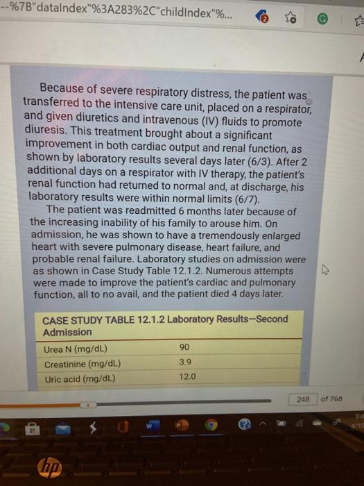 Solved CASE STUDY 12.1 A 65-year-old man was first admitted | Chegg.com