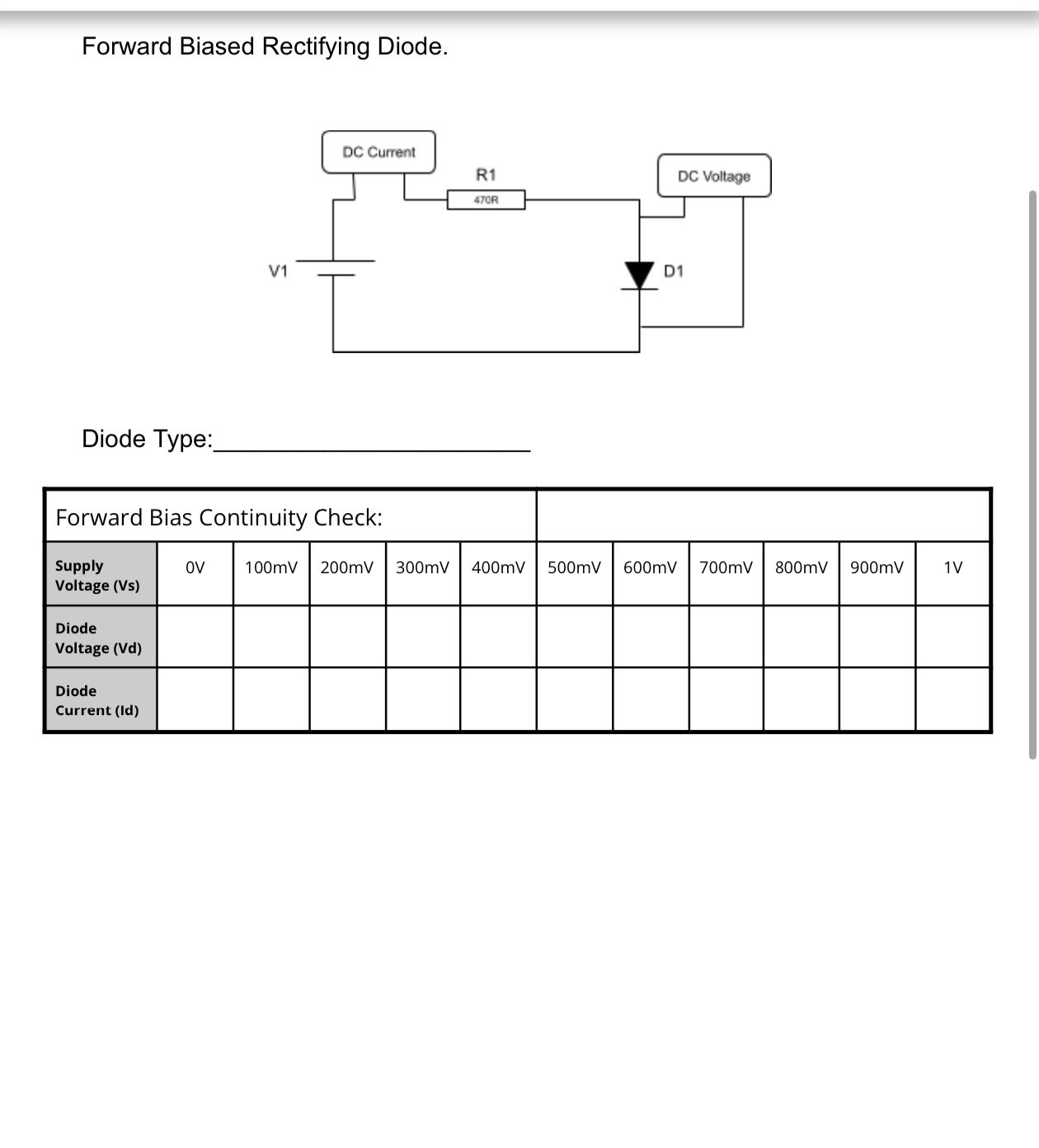 Forward Biased Rectifying Diode.Diode | Chegg.com