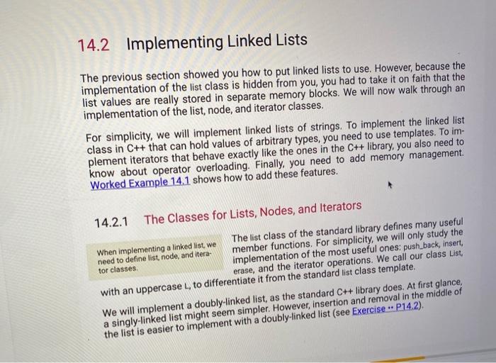-- P14.3 Modify the linked list implementation to use | Chegg.com