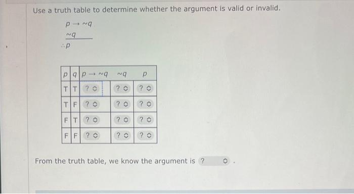 Solved Use a truth table to determine whether the argument | Chegg.com