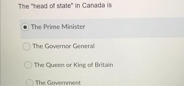 solved-the-head-of-state-in-canada-is-the-prime-minister-chegg