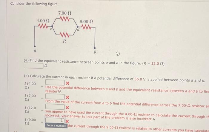 Consider the following figure.
(1)
(a) Find the equivalent resistance between points \( a \) and \( b \) in the figure. \( (R