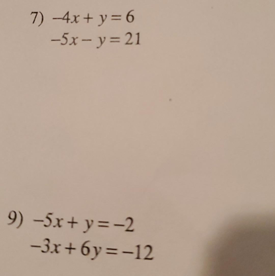 solved-7-4x-y-6-5x-y-21-9-5x-y-2-3x-6y-12-chegg