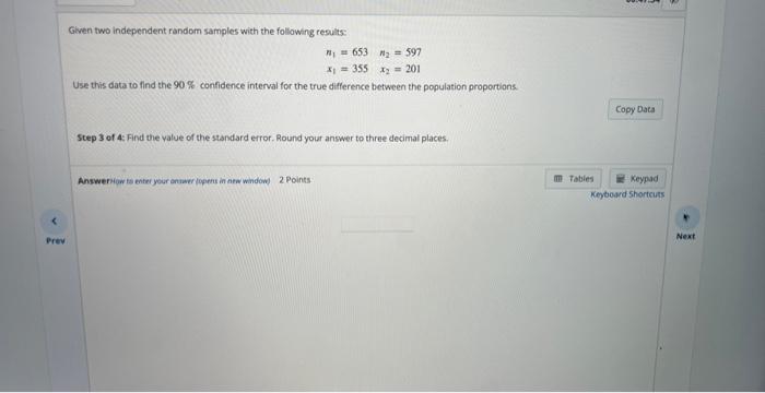 Solved Given two independent random samples with the | Chegg.com