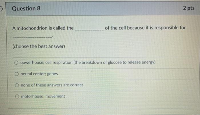 Solved Question 7 2 pts In the mitochondria, the electron | Chegg.com