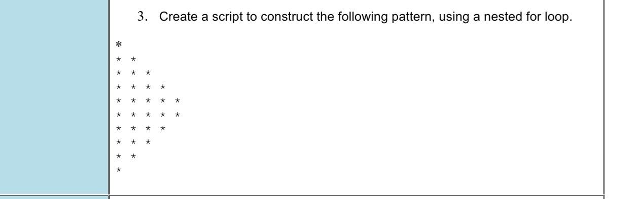 Solved 3. Create a script to construct the following | Chegg.com