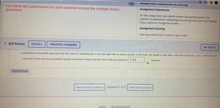 Solved You have two submissions for each question except the | Chegg.com