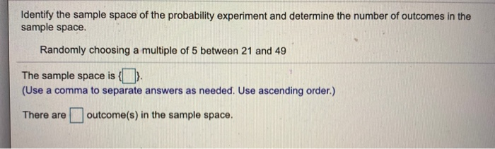Solved Identify the sample space of the probability | Chegg.com