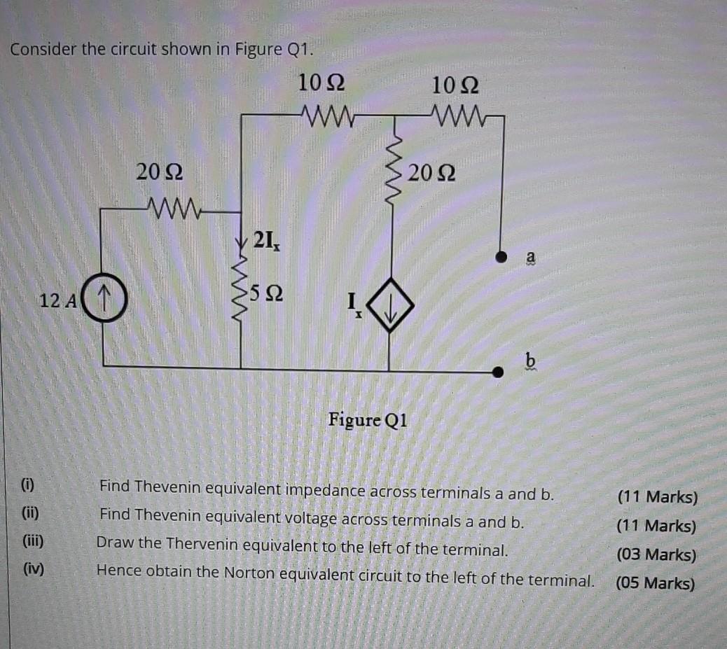 Solved Consider the circuit shown in Figure Q1. 10 Ω WW 1012 | Chegg.com