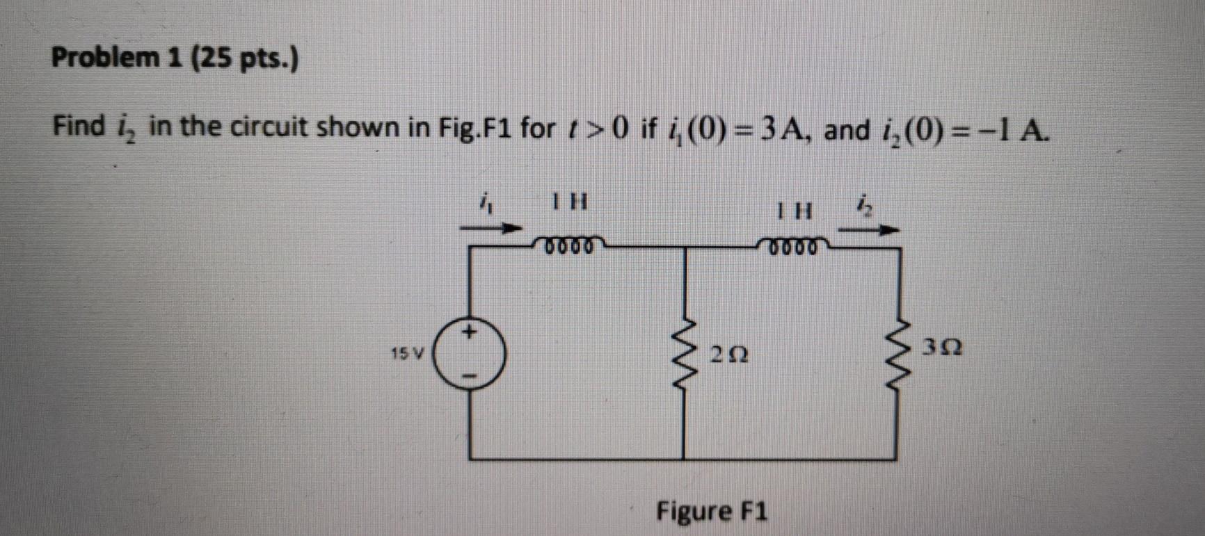 Solved Problem 1 (25 pts.) Find i, in the circuit shown in | Chegg.com
