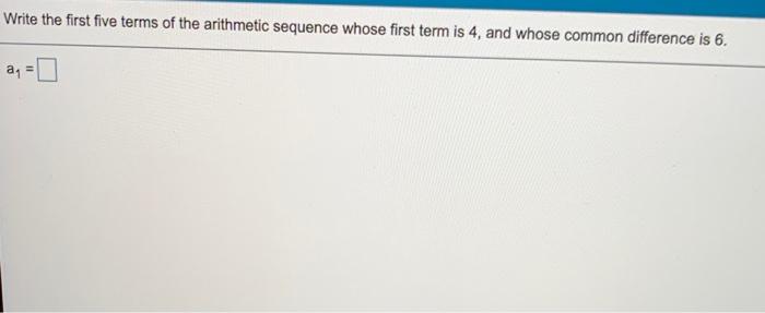 Solved Write the first five terms of the arithmetic sequence | Chegg.com