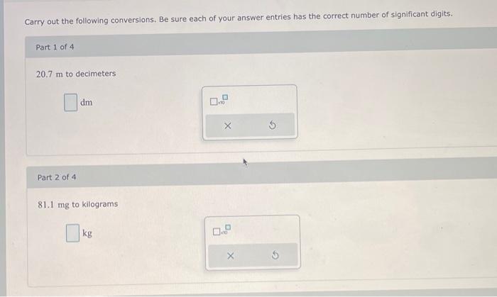 Solved Carry out the following conversions. Be sure each of | Chegg.com