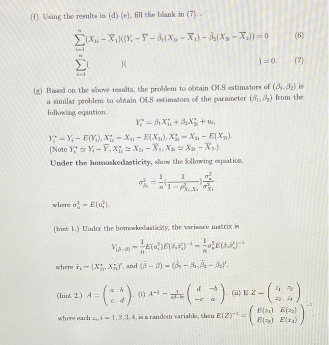 Solved 6. Consider The Following Linear Model: Y = Bo + B₁X₁ | Chegg.com