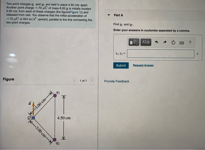 Solved Two point charges 1 and 2 are held in place 4.50 cm | Chegg.com