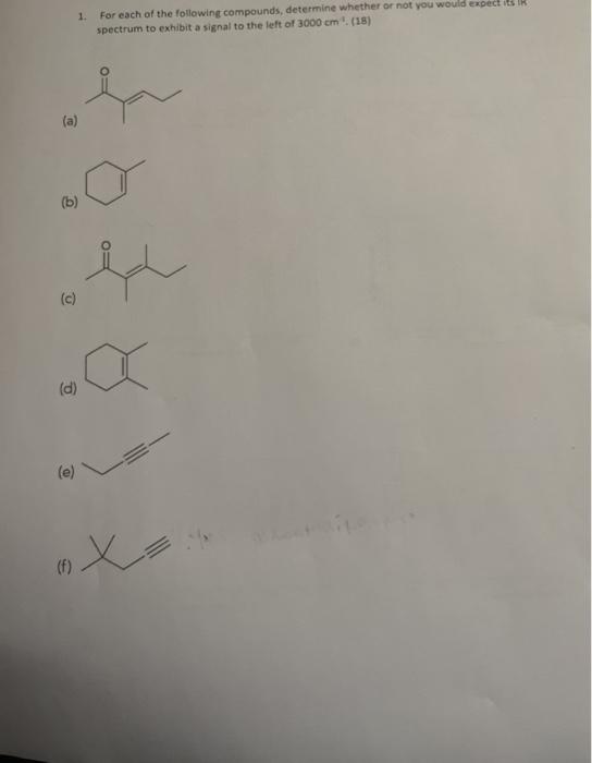 Solved 1 For each of the following compounds, determine | Chegg.com