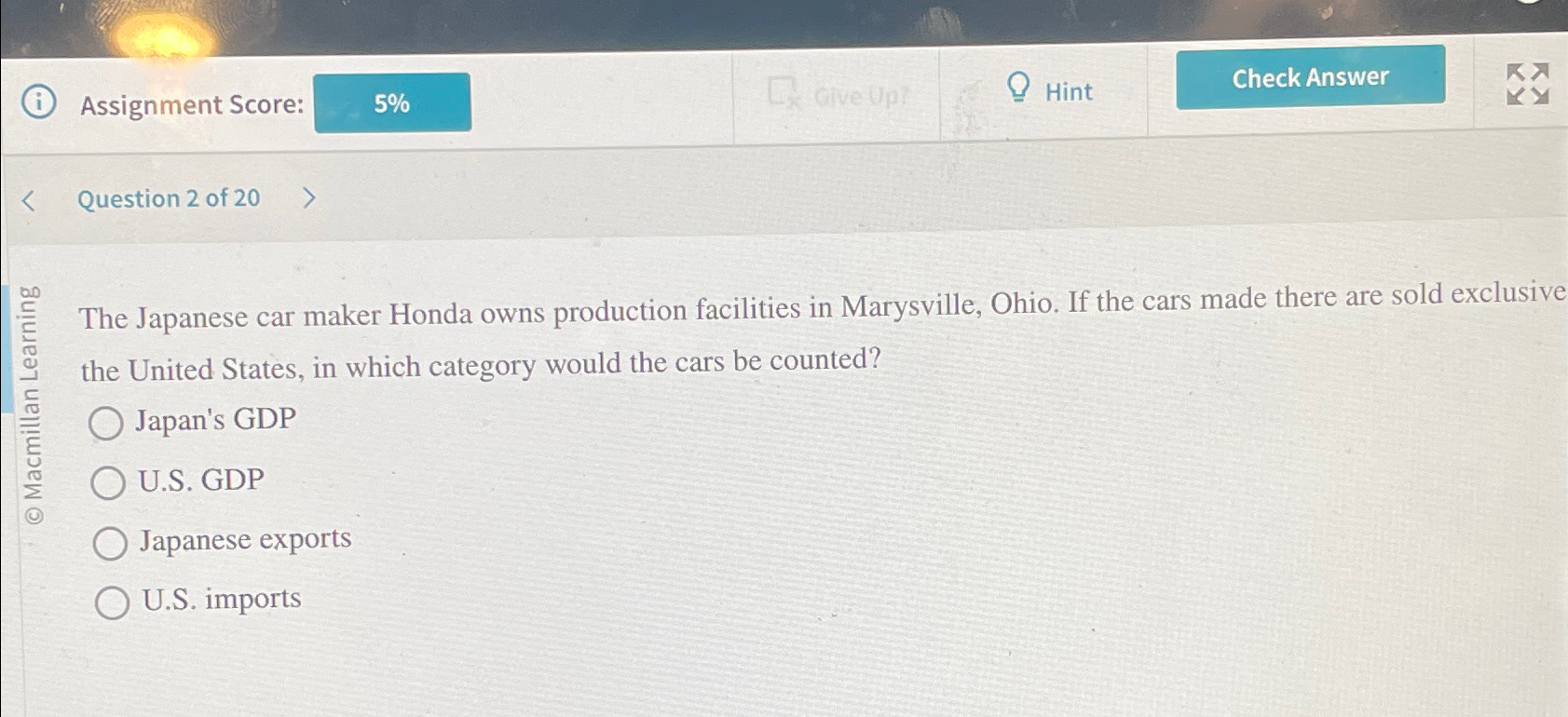 Solved Assignment Score5HintQuestion 2 ﻿of 20The Japanese