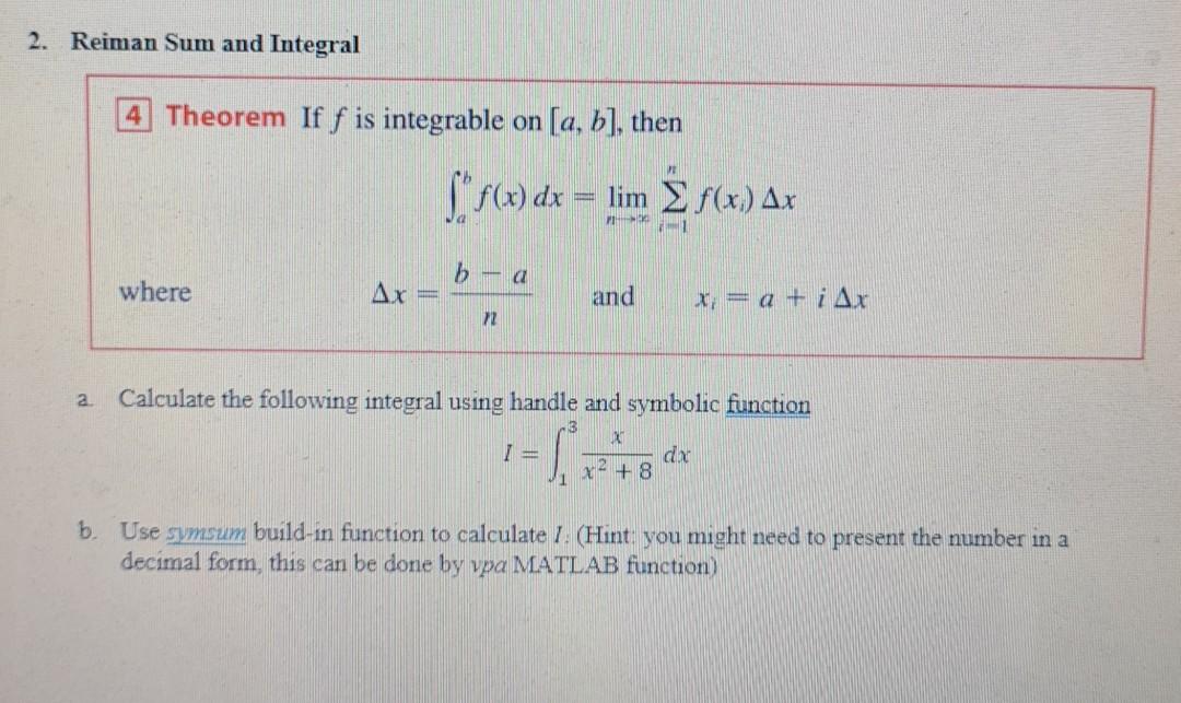 Solved matlab assignment Q1 (solve in handle and symbolic | Chegg.com