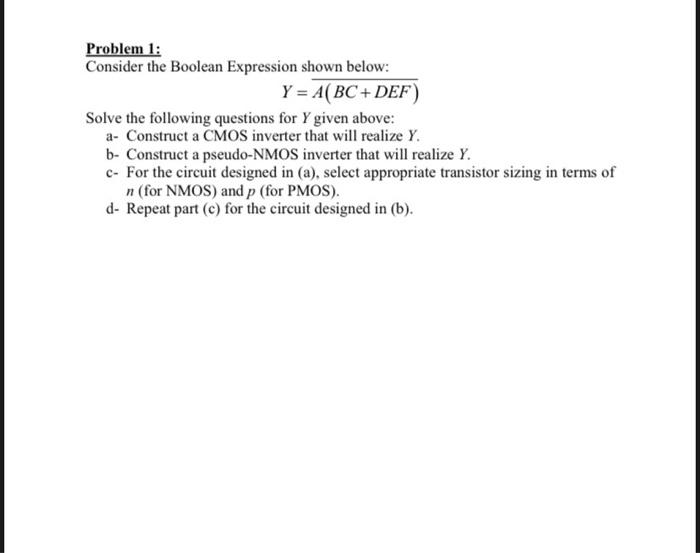 Solved Problem 1: Consider the Boolean Expression shown | Chegg.com