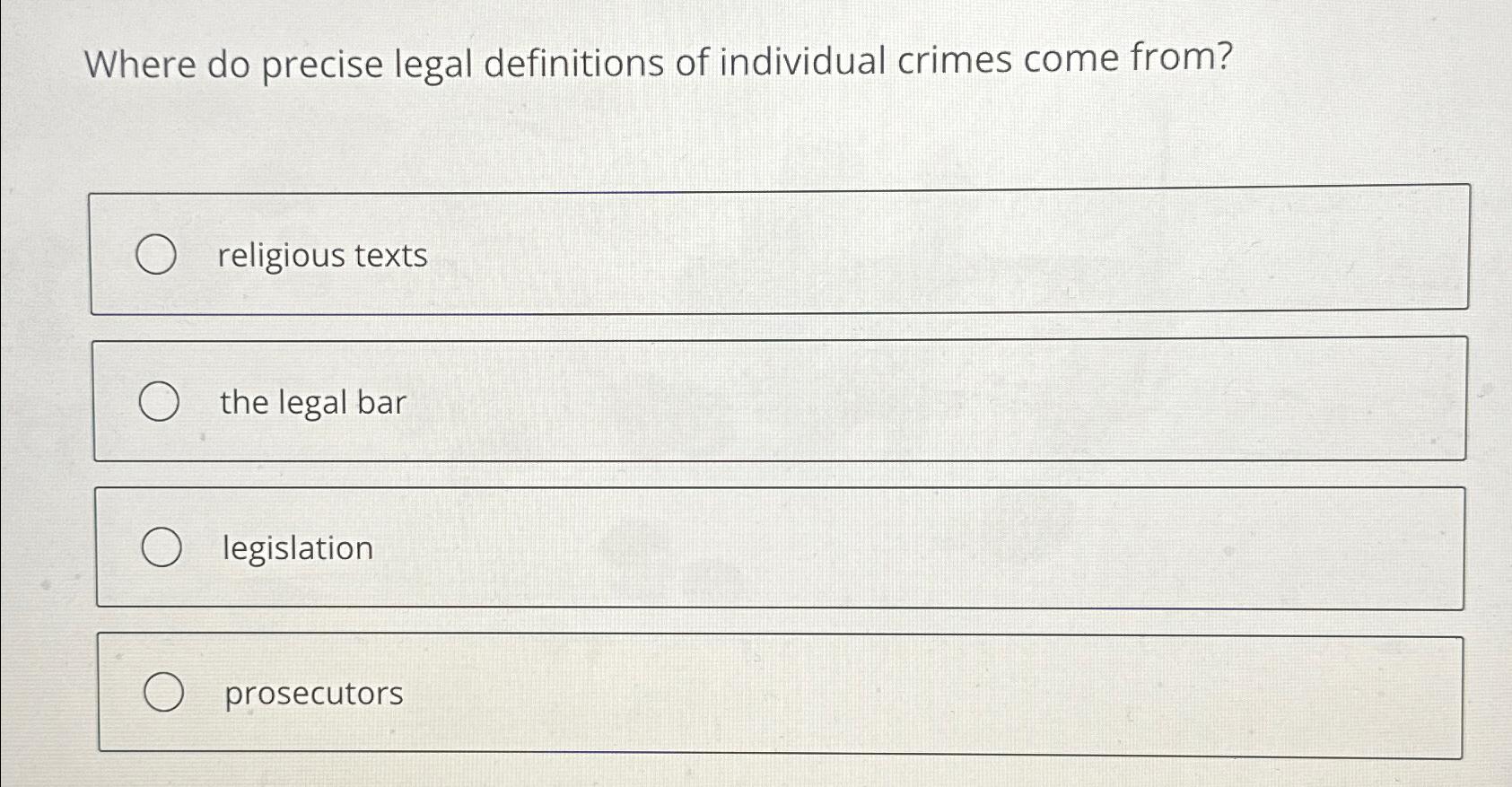 Solved Where do precise legal definitions of individual | Chegg.com