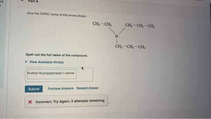 Give the IUPAC name of the amine shown.
Spell out the full name of the compound.