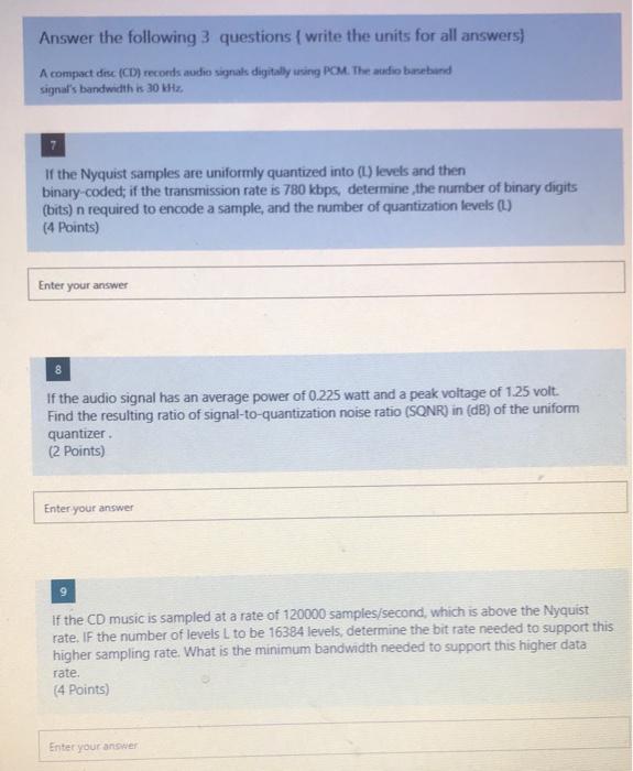 Solved Answer the following 3 questions (write the units for | Chegg.com